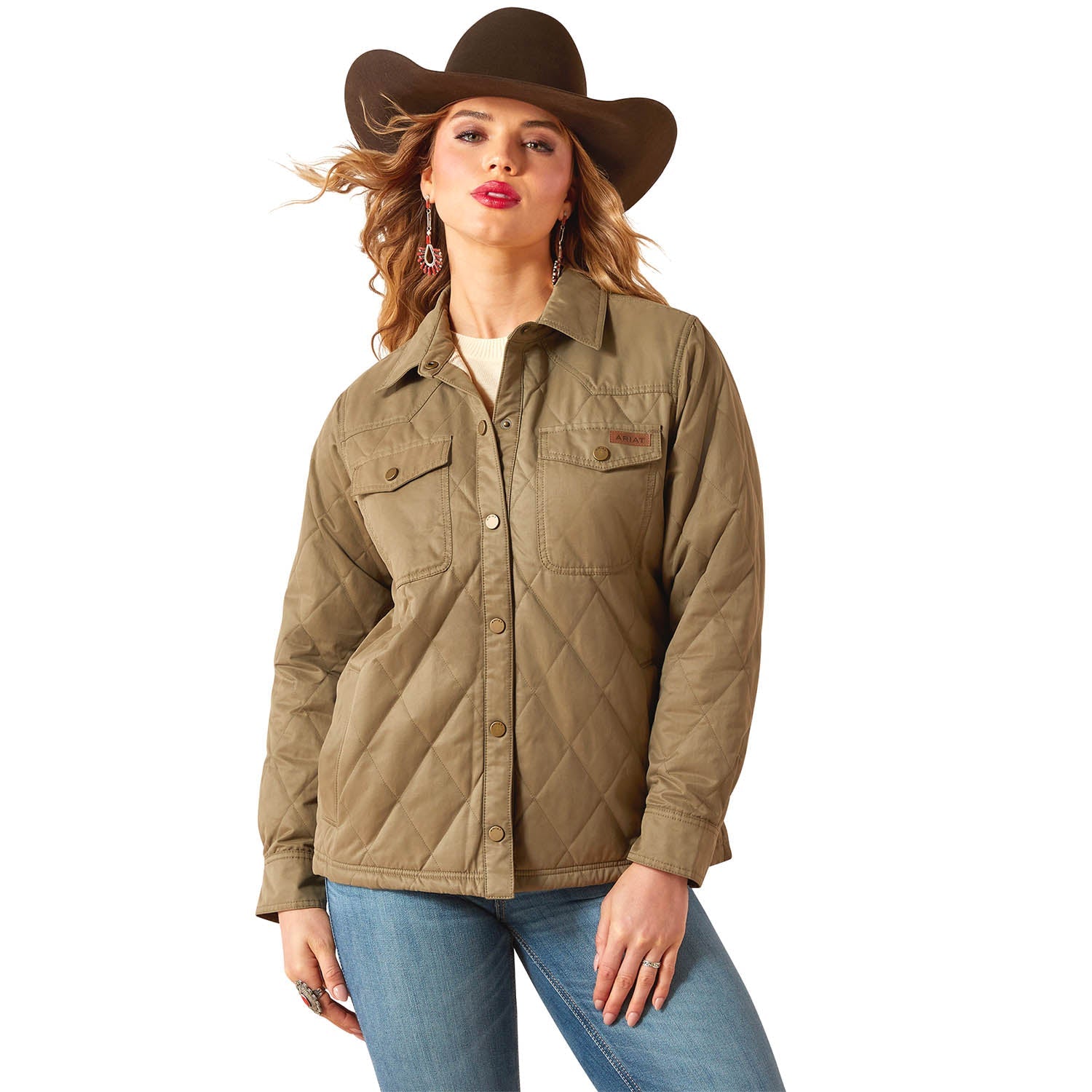 Ariat Womens Grizzly Quilted Barn Jacket – Warm Wind-Resistant Fleece-Lined Workwear Jacket