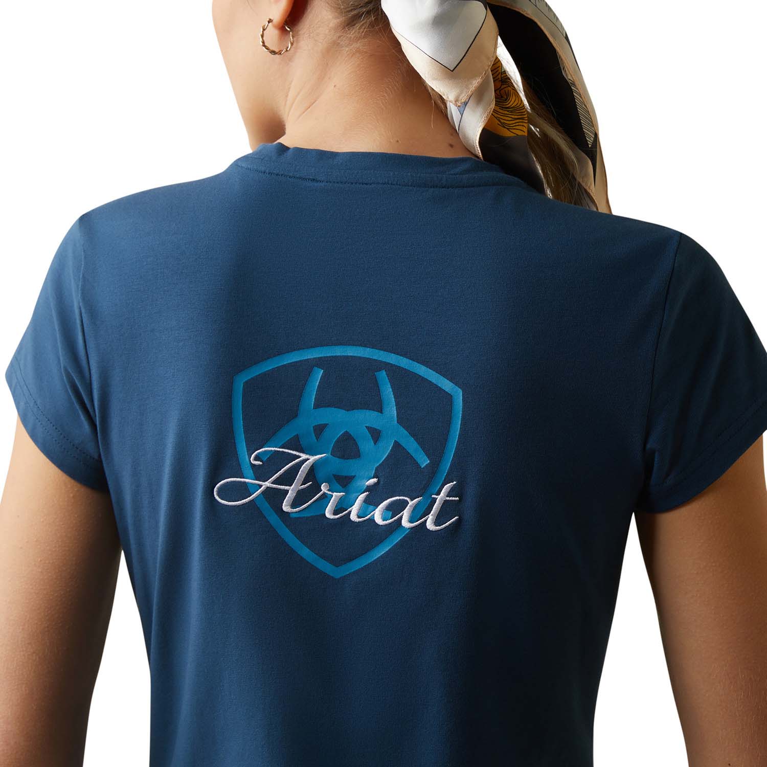 Ariat Women's Logo Script T-Shirt, Deep Petroleum