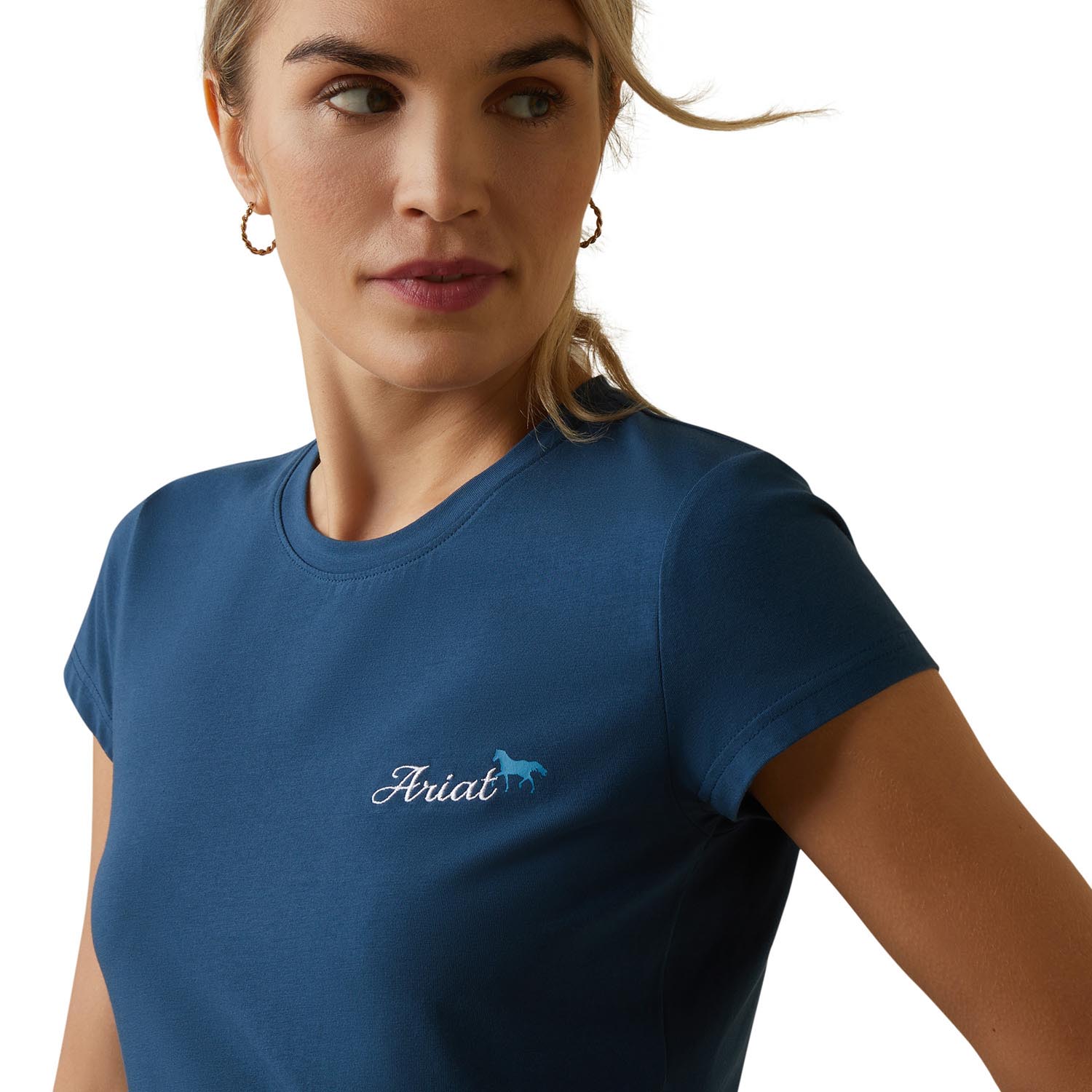 Ariat Women's Logo Script T-Shirt, Deep Petroleum